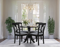 Home Design Olivia 5 Piece Dining Set, Black, Gray/Black