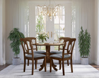 Home Design Olivia 5 Piece Dining Set, Brown, Gray/Brown