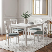 Modesto 5-Piece Dining Set, Rectangular Table with Upholstered Chairs, Sturdy Construction, Timeless Design