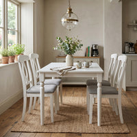 Modesto 5-Piece Dining Set, Rectangular Table with Upholstered Chairs, Sturdy Construction, Timeless Design