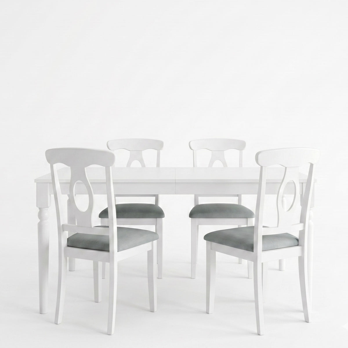 Modesto 5-Piece Dining Set, Rectangular Table with Upholstered Chairs, Sturdy Construction, Timeless Design