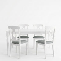 Modesto 5-Piece Dining Set, Rectangular Table with Upholstered Chairs, Sturdy Construction, Timeless Design