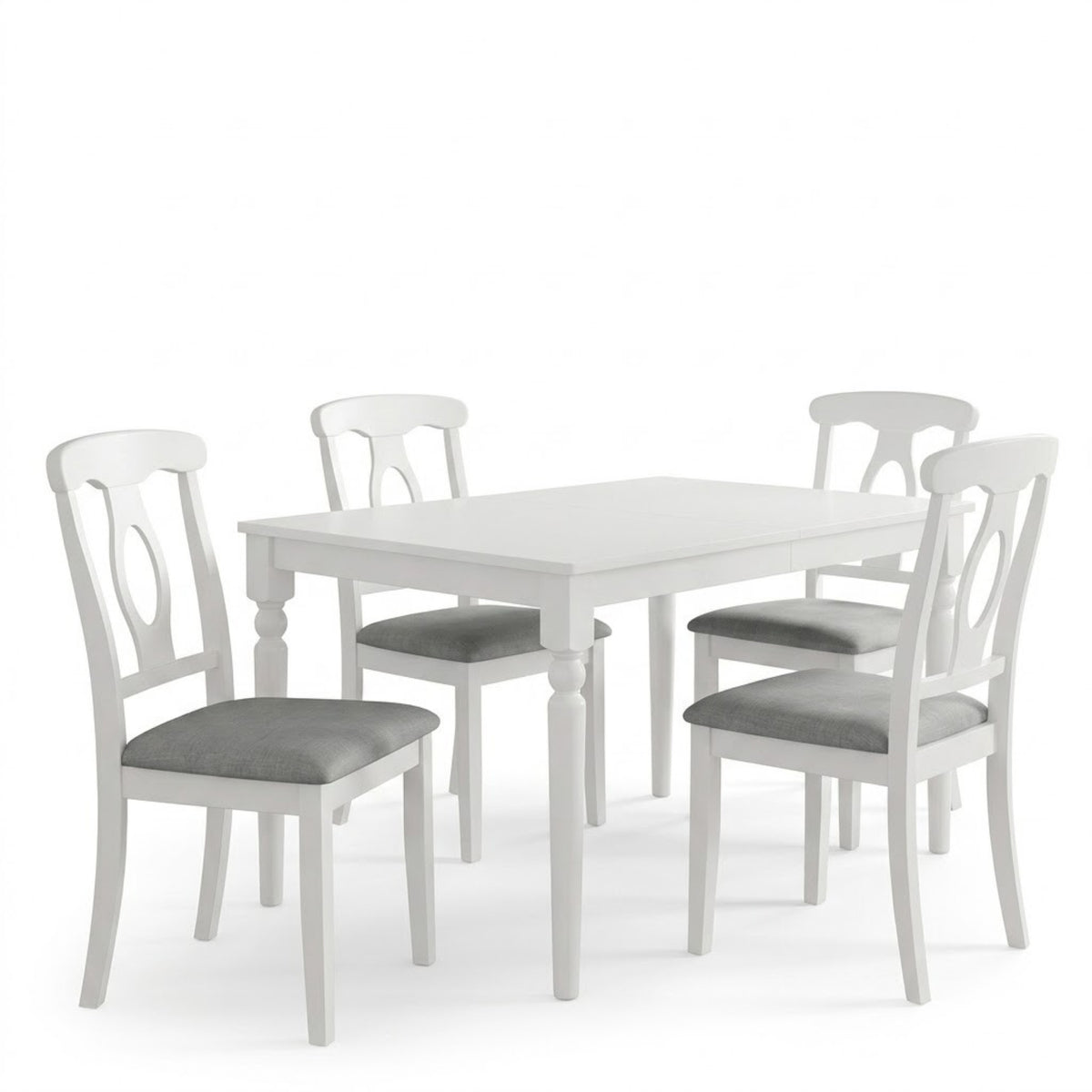 Modesto 5-Piece Dining Set, Rectangular Table with Upholstered Chairs, Sturdy Construction, Timeless Design