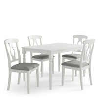 Modesto 5-Piece Dining Set, Rectangular Table with Upholstered Chairs, Sturdy Construction, Timeless Design