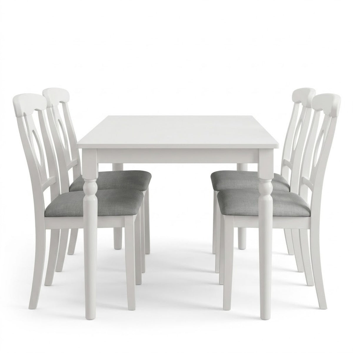 Modesto 5-Piece Dining Set, Rectangular Table with Upholstered Chairs, Sturdy Construction, Timeless Design