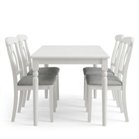 Modesto 5-Piece Dining Set, Rectangular Table with Upholstered Chairs, Sturdy Construction, Timeless Design
