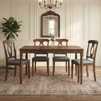 Modesto 5-Piece Dining Set, Rectangular Table with Upholstered Chairs, Sturdy Construction, Timeless Design