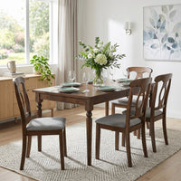 Modesto 5-Piece Dining Set, Rectangular Table with Upholstered Chairs, Sturdy Construction, Timeless Design