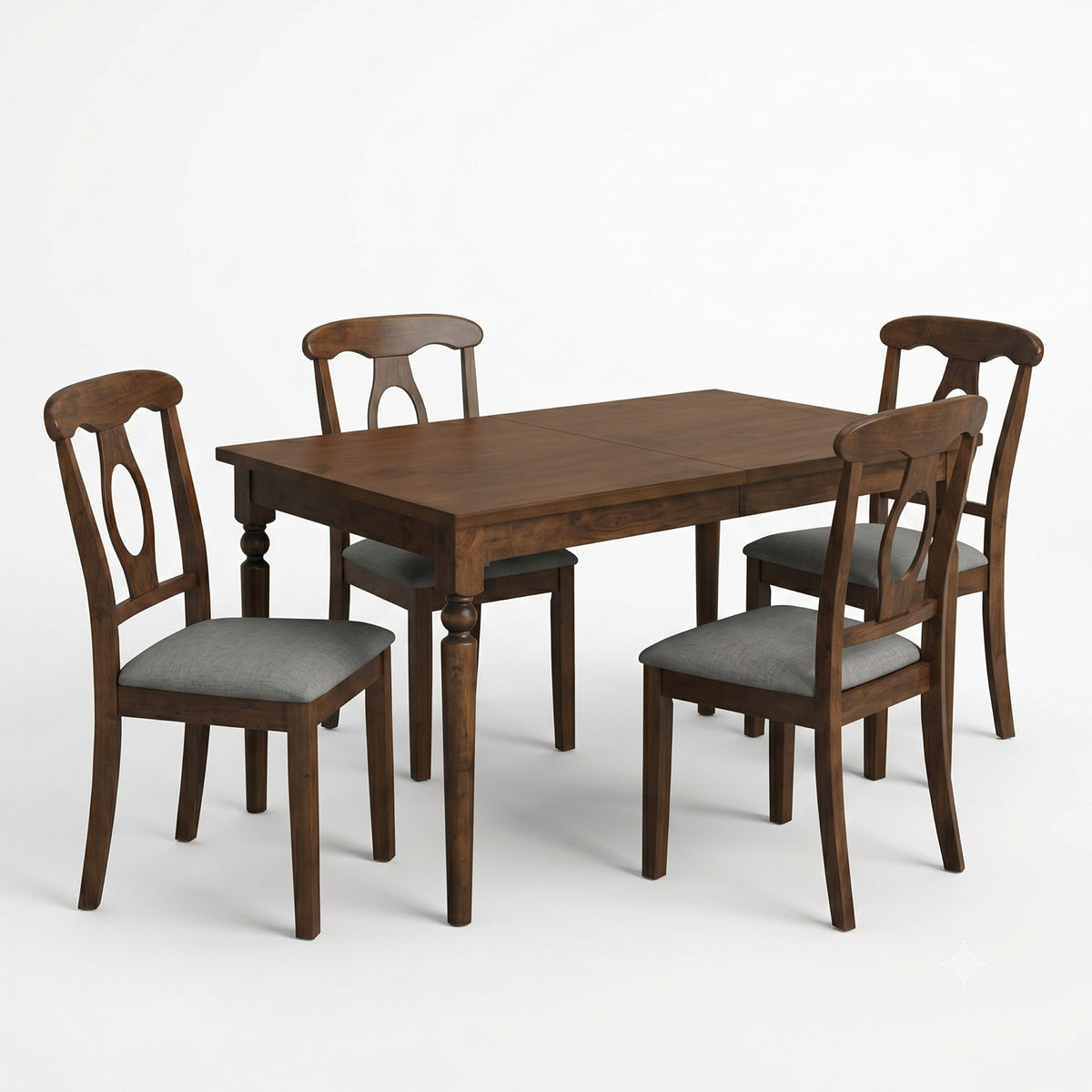 Modesto 5-Piece Dining Set, Rectangular Table with Upholstered Chairs, Sturdy Construction, Timeless Design