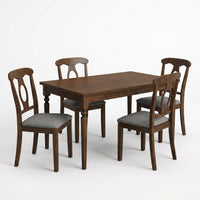 Modesto 5-Piece Dining Set, Rectangular Table with Upholstered Chairs, Sturdy Construction, Timeless Design