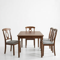 Modesto 5-Piece Dining Set, Rectangular Table with Upholstered Chairs, Sturdy Construction, Timeless Design
