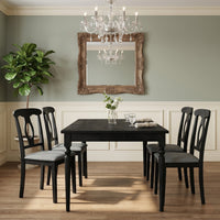 Modesto 5-Piece Dining Set, Rectangular Table with Upholstered Chairs, Sturdy Construction, Timeless Design