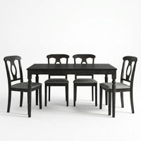 Modesto 5-Piece Dining Set, Rectangular Table with Upholstered Chairs, Sturdy Construction, Timeless Design