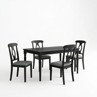 Modesto 5-Piece Dining Set, Rectangular Table with Upholstered Chairs, Sturdy Construction, Timeless Design