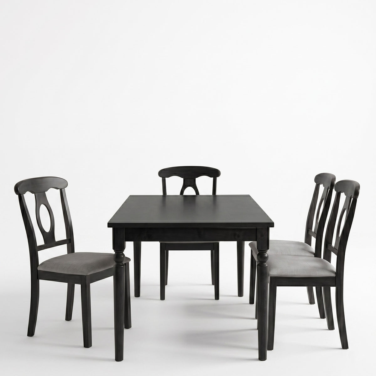 Modesto 5-Piece Dining Set, Rectangular Table with Upholstered Chairs, Sturdy Construction, Timeless Design