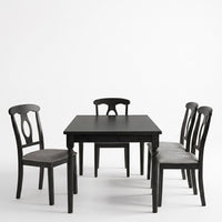 Modesto 5-Piece Dining Set, Rectangular Table with Upholstered Chairs, Sturdy Construction, Timeless Design