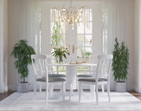 Home Design Olivia 5 Piece Dining Set, White, Gray/White