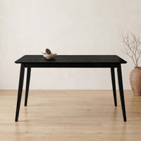Home Design Easton Dining Table, Modern Rectangular Wood Table, Sturdy and Durable Construction, Black