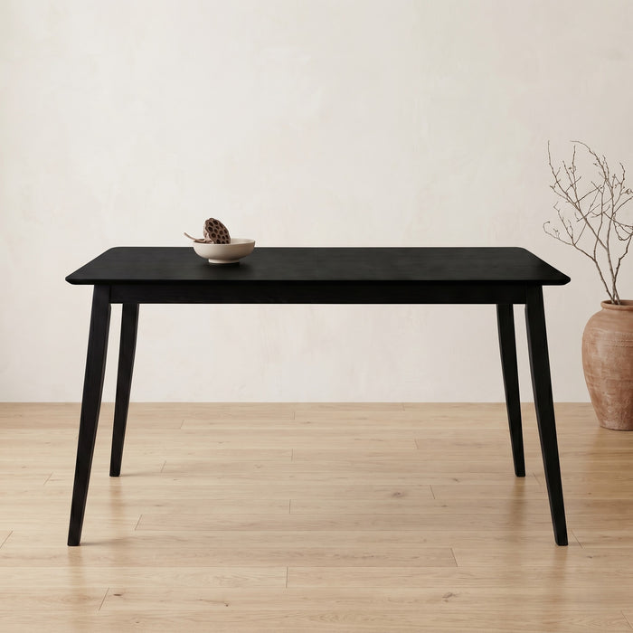 Home Design Easton Dining Table, Modern Rectangular Wood Table, Sturdy and Durable Construction, Black