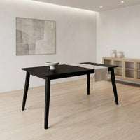 Home Design Easton Dining Set (Set of 6), Rectangular Table, Upholstered Chairs and Bench, Comfortable Gray Linen Upholstered Seat