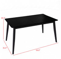 Home Design Easton Dining Table, Modern Rectangular Wood Table, Sturdy and Durable Construction, Black