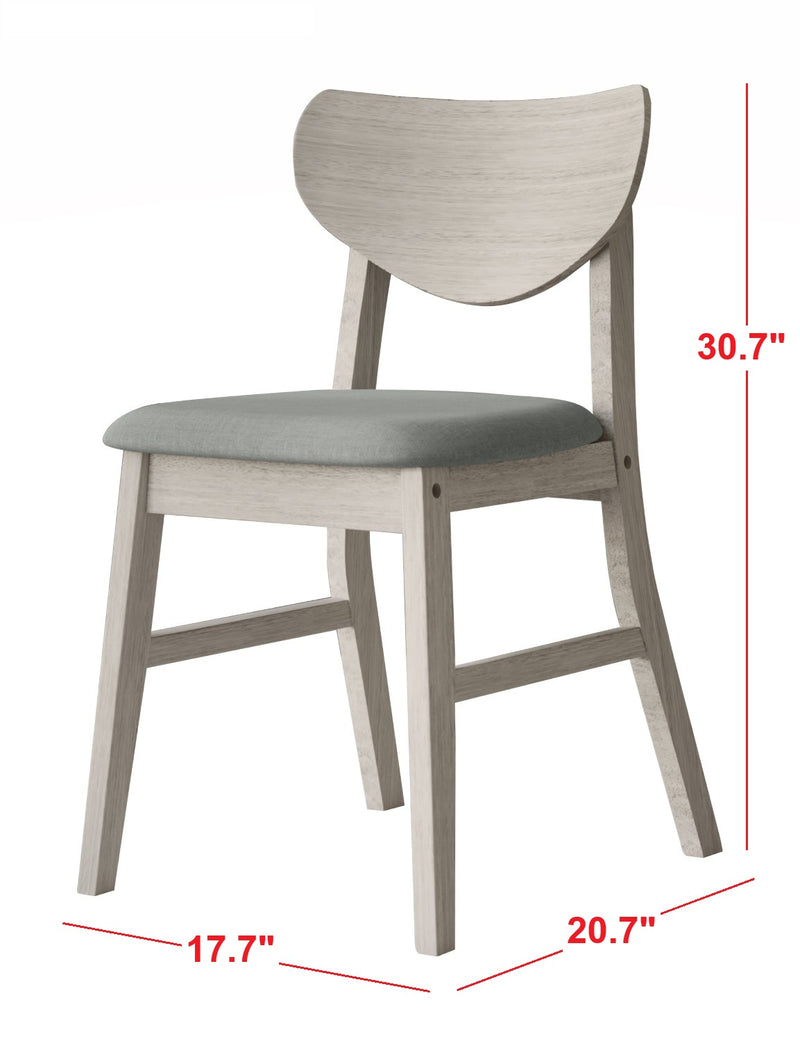 Home Design Easton 7 Piece Dining Set, Dining Room, Antique Gray, Gray/Antique Gray