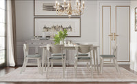 Home Design Easton 7 Piece Dining Set, Dining Room, Antique Gray, Gray/Antique Gray