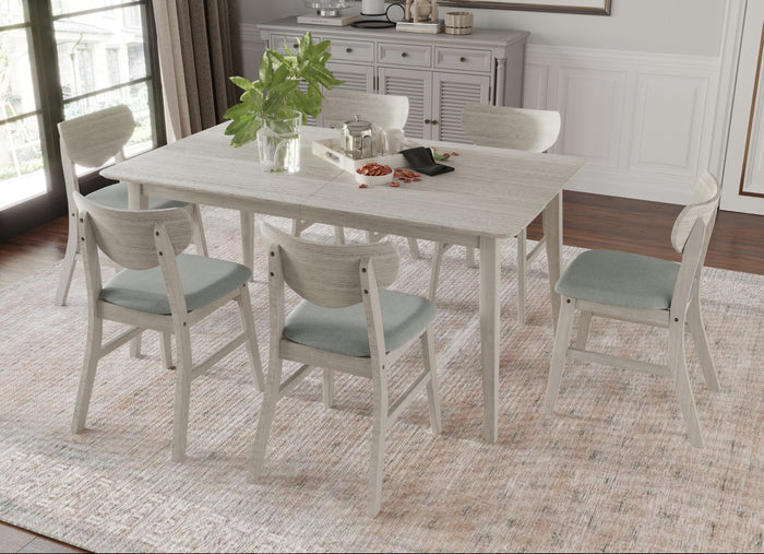 Home Design Easton 7 Piece Dining Set, Dining Room, Antique Gray, Gray/Antique Gray