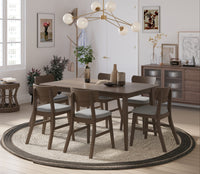 Home Design Easton 7 Piece Dining Set, Dining Room, Brown, Gray/Brown