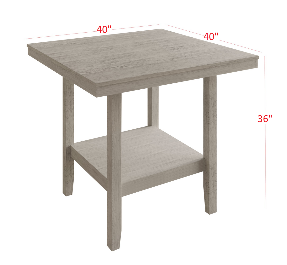 Home Design Macon 5 Piece Counter Height Dining Set, Antique Gray, Easy Assembly