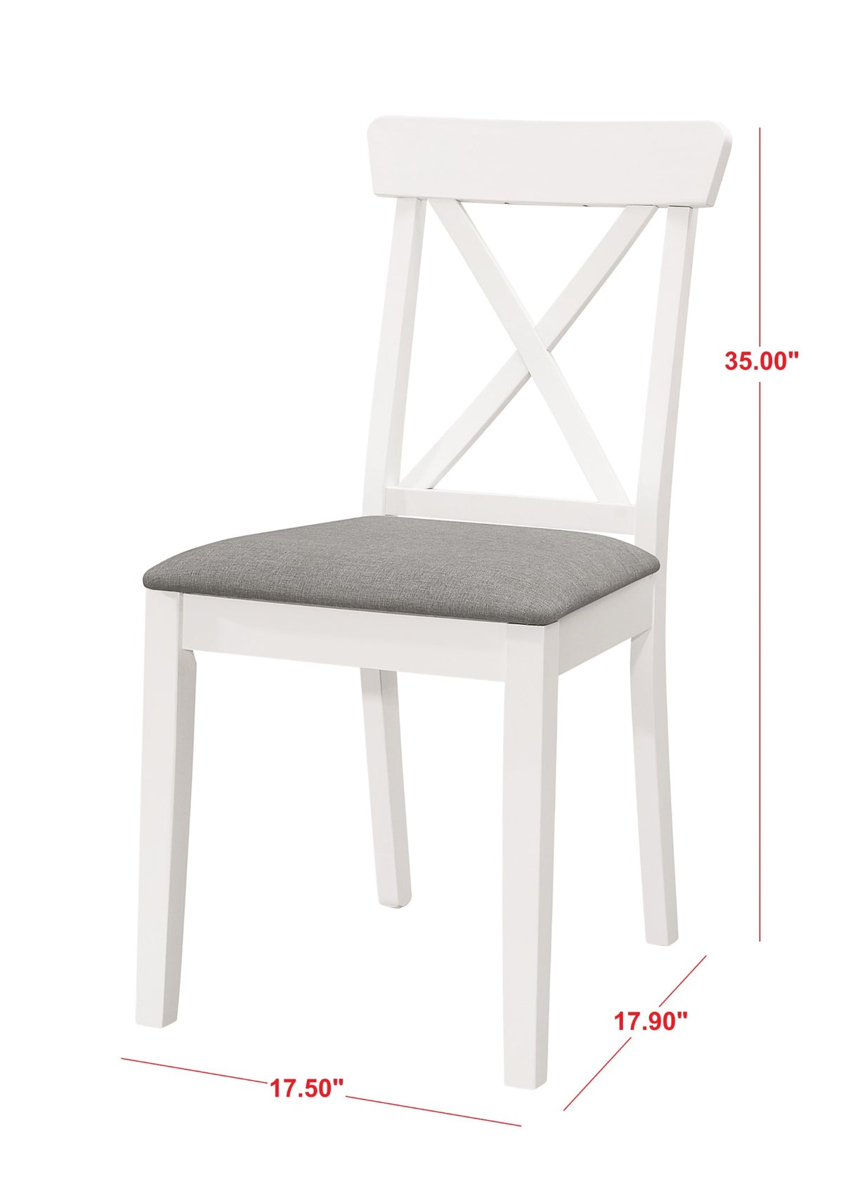 Home Design Beckley Dining Set, White, Gray/White