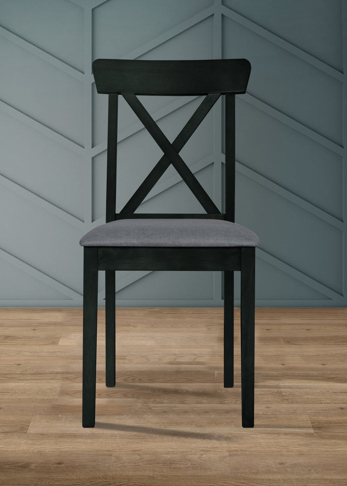 Home Design Beckley Dining Set, Black, Gray/Black