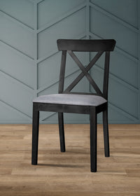 Home Design Beckley Dining Set, Black, Gray/Black