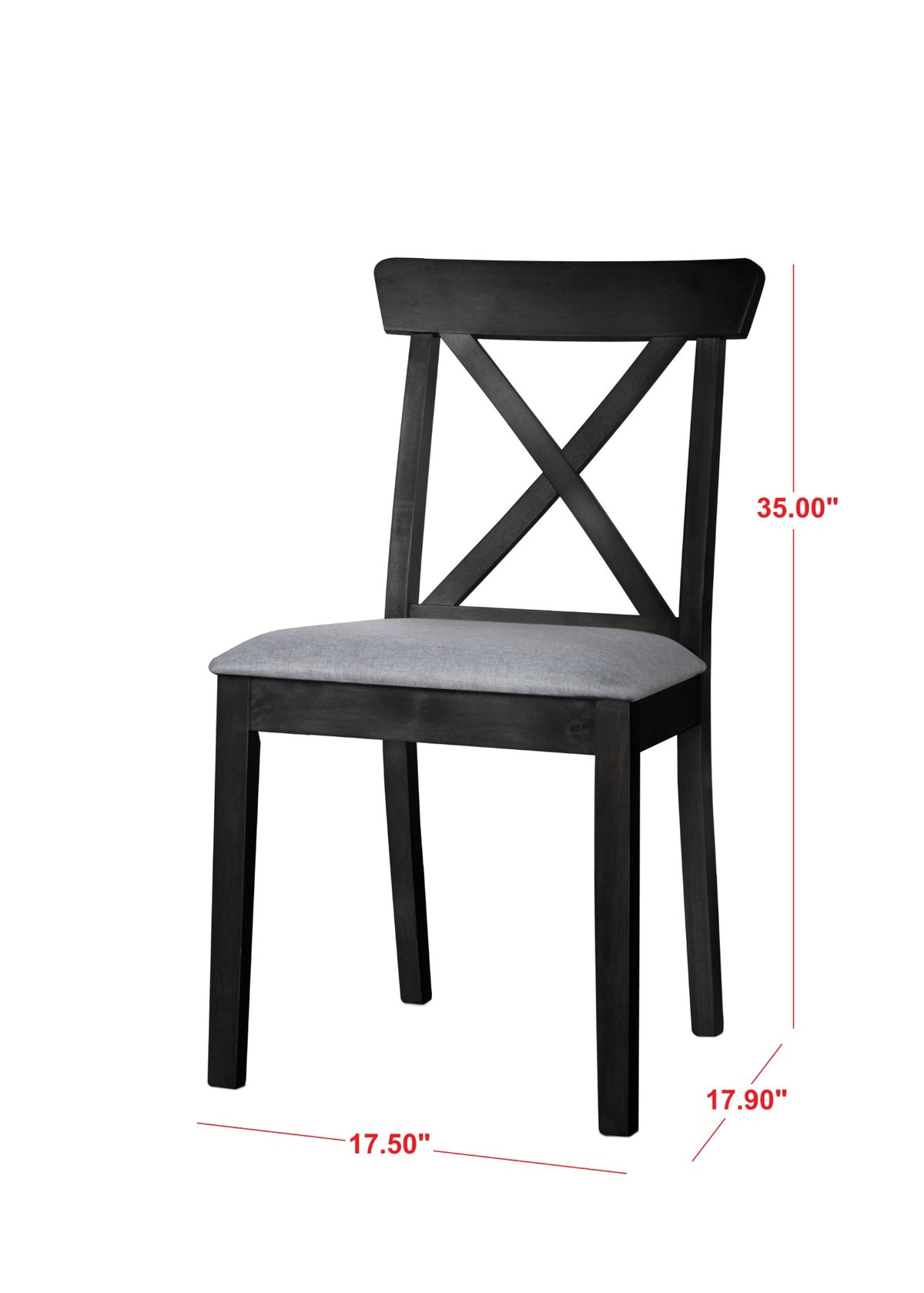 Home Design Beckley Dining Set, Black, Gray/Black