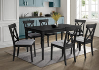 Home Design Beckley Dining Set, Black, Gray/Black