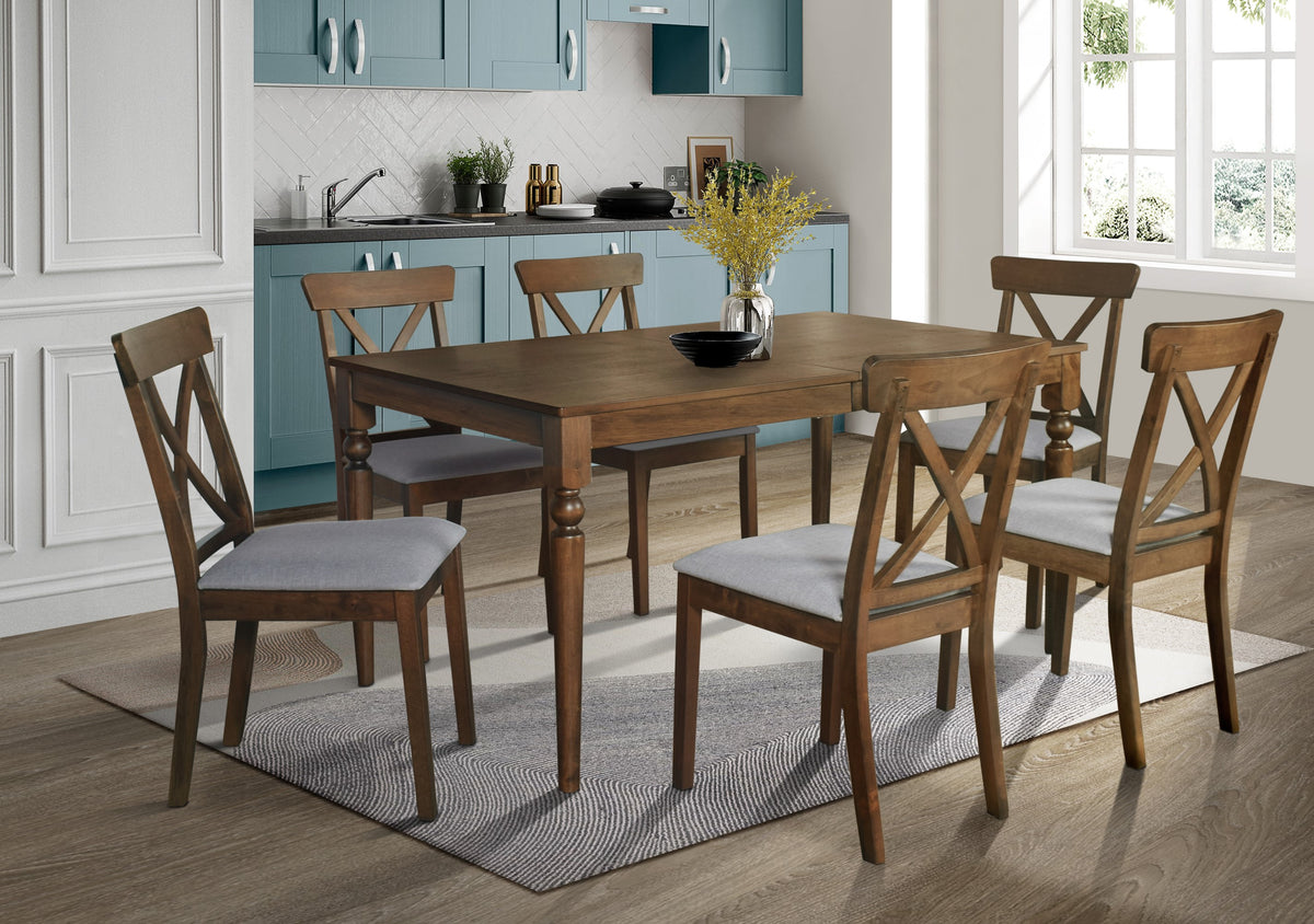 Home Design Beckley Dining Set, Brown, Gray/Brown