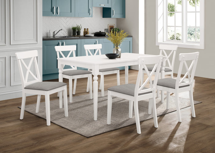 Home Design Beckley Dining Set, White, Gray/White
