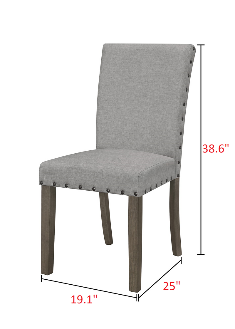 Home Design Clinton 7 Piece Dining Set, Taupe, Gray/Taupe