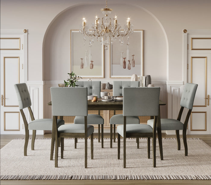 Home Design Derry 7 Piece Dining Set, Taupe, Gray/Taupe
