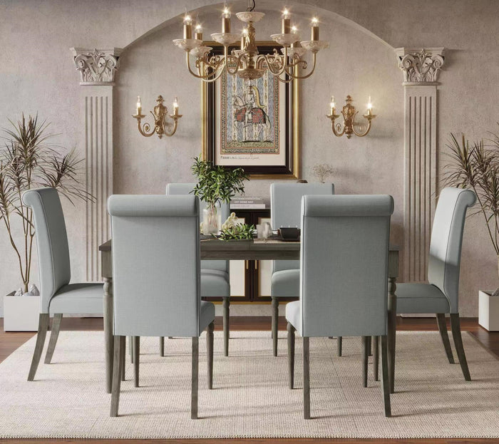 Home Design Franklin 7 Piece Dining Set, Taupe, Gray/Taupe
