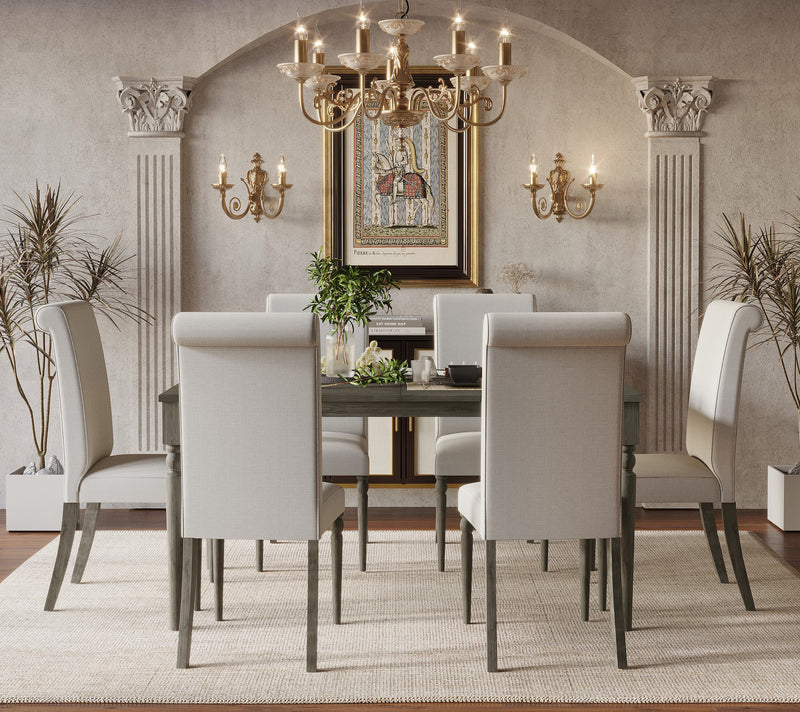 Home Design Franklin 7 Piece Dining Set, Taupe, Warm Gray/Taupe