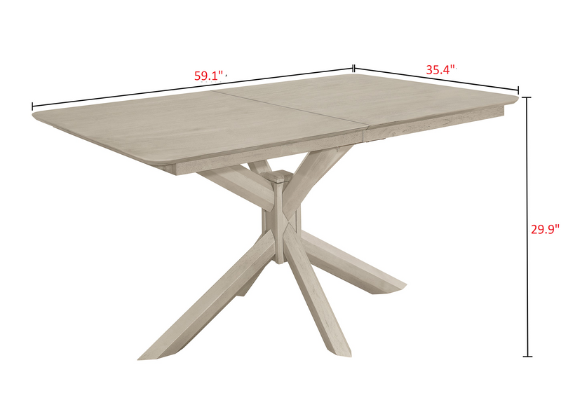 Home Design Geneva Dining Table, Antique Gray