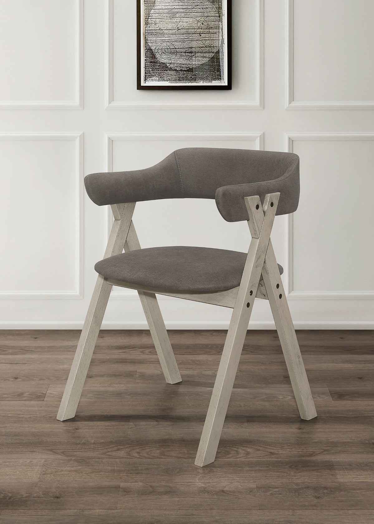 Home Design Geneva Dining Chair (Set of 6), Gray/Antique Gray