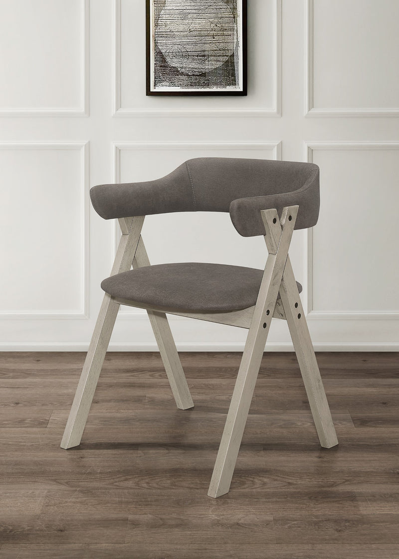 Home Design Geneva Dining Chair (Set of 6), Gray/Antique Gray