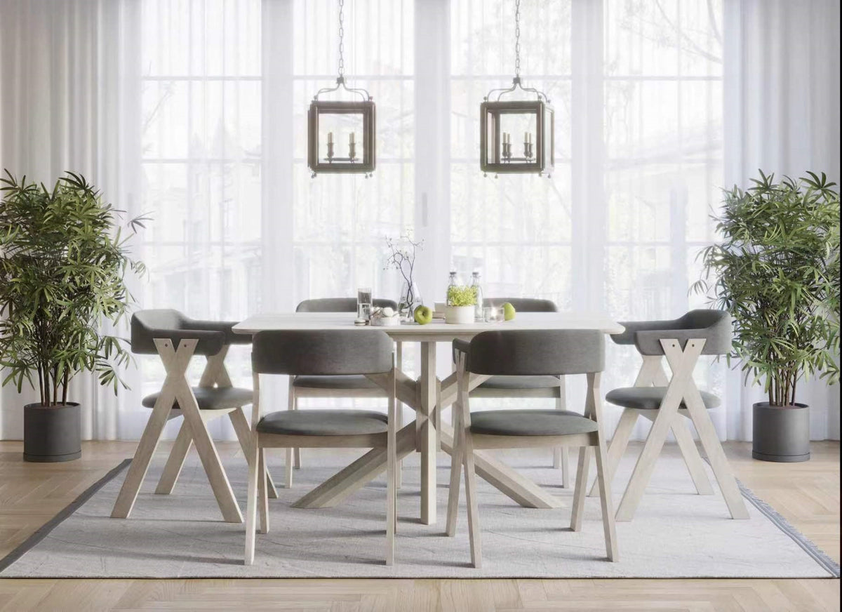 Home Design Geneva Dining Set, Antique Gray, Gray/Antique Gray