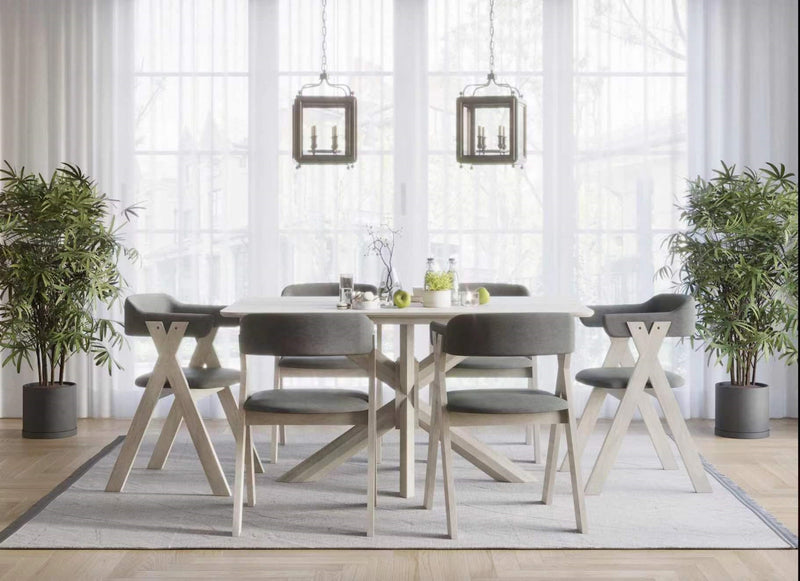 Home Design Geneva Dining Set, Antique Gray, Gray/Antique Gray
