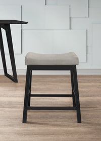 Pecos Counter Height Dining Set, Black/Warm Gray, Counter-height table, Two cushioned stools, Comfortable seating, Sturdy legs, Space-saving, Easy assembly