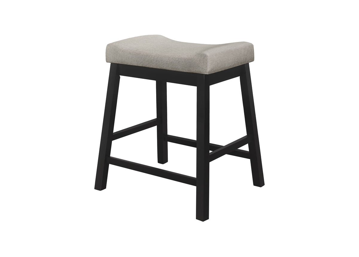 Pecos Counter Height Dining Set, Black/Warm Gray, Counter-height table, Two cushioned stools, Comfortable seating, Sturdy legs, Space-saving, Easy assembly