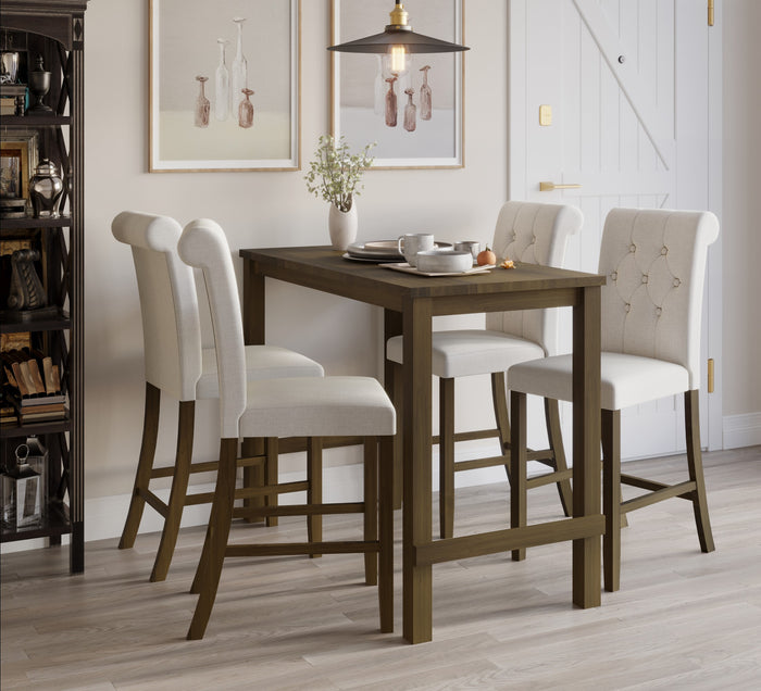 Home Design Rolla Counter Height Dining Set, Brown, Warm Gray/Brown