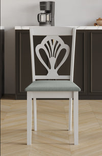 Home Design 5 Pieces Denwin Dining Set Table and 4 Chairs, Greyish White